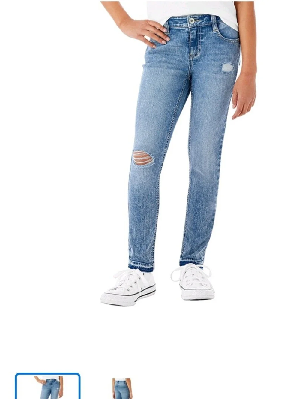Girls Skinny Jeans - Light Blue Denim Size 6X